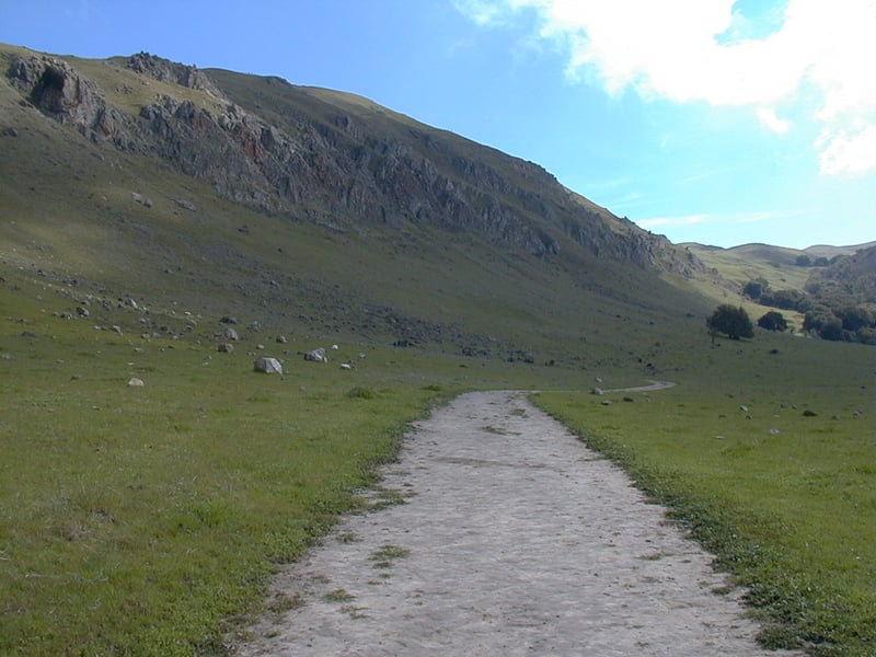 At the base of the peak