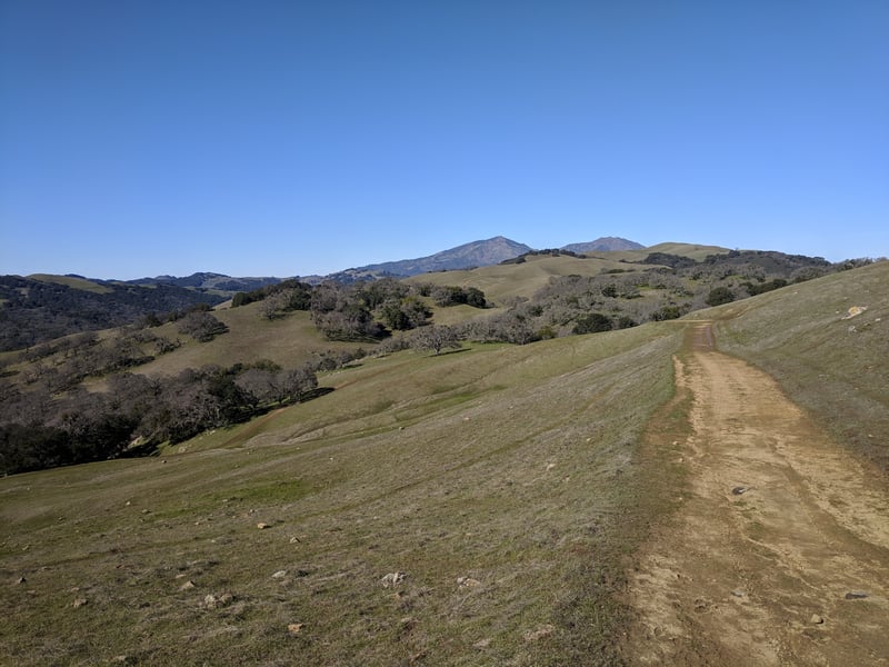View downhill to Stone Corral Trail and north to Diablo